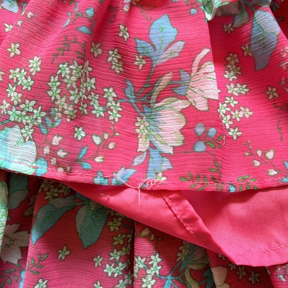 Size 8 Janie and Jack lined chiffon tiered floral sleeveless dress - Picture 9 of 10